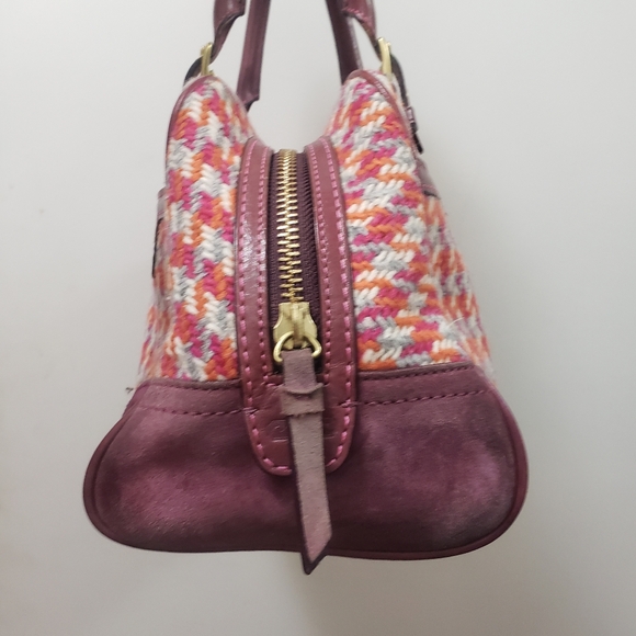 Vtg COACH Limited Edition Hamptons tweed Houndstooth Satchel RARE - Picture 4 of 15